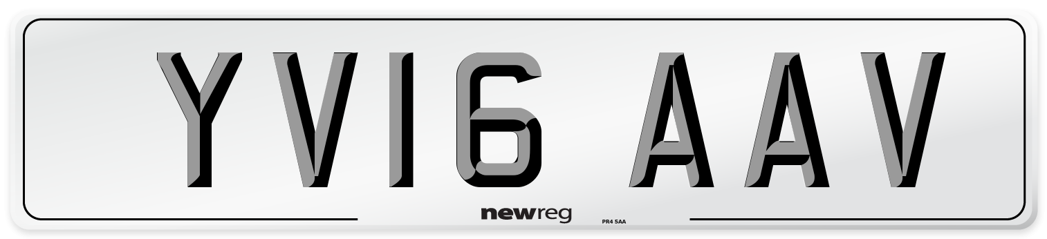 YV16 AAV Number Plate from New Reg
